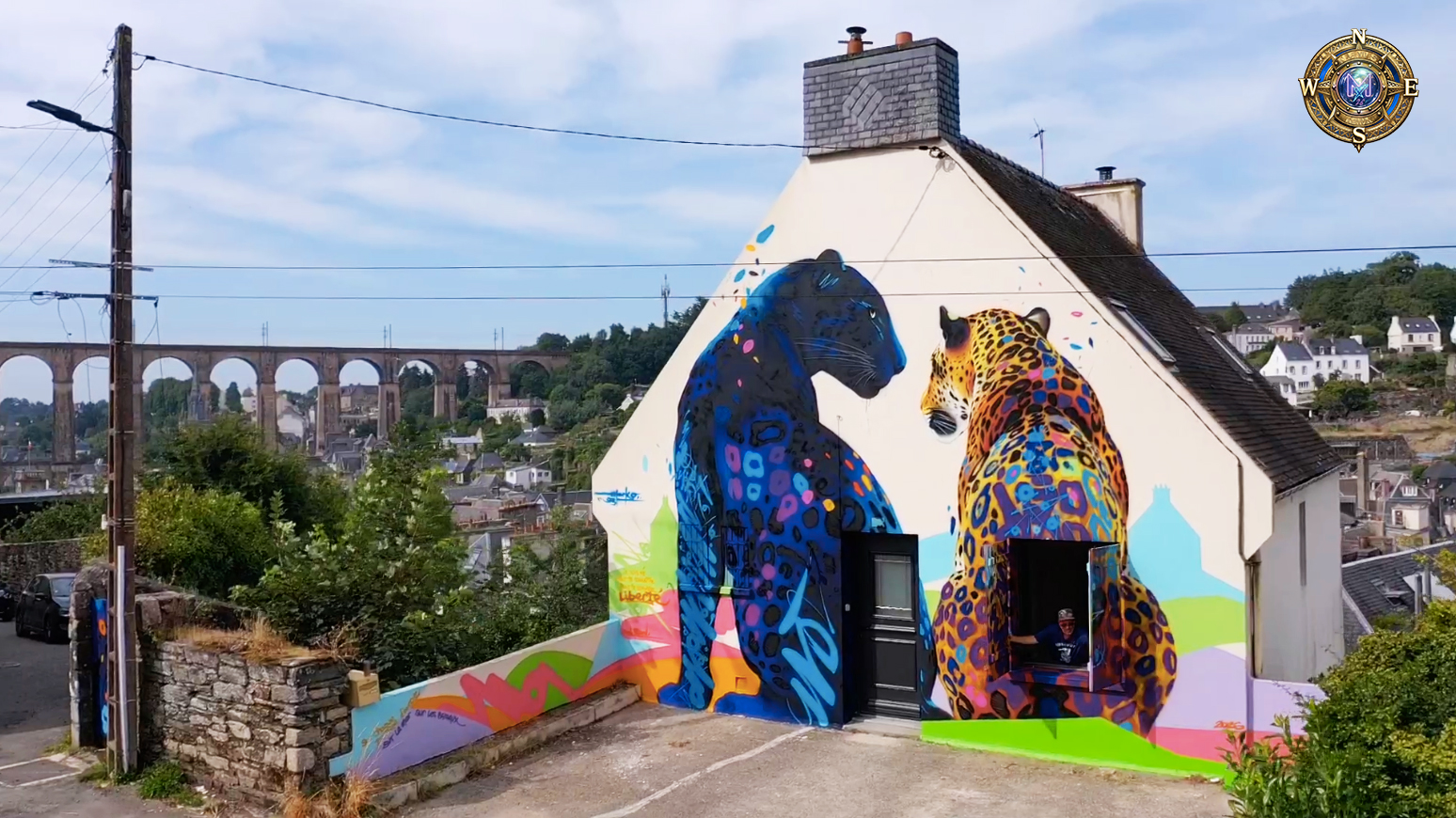 MARKO 93 — fresque jaguar « Liberté » à Morlaix